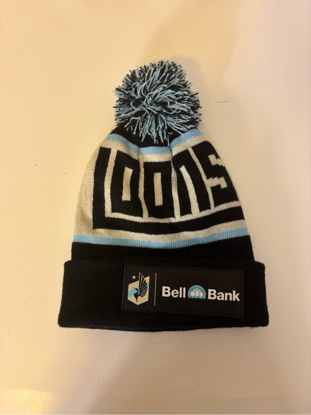 Minnesota United FC Loons Black & Light Blue Pom Cuff Beanie Winter Hat